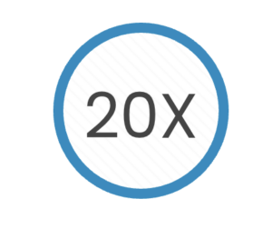 20x effective number in circle